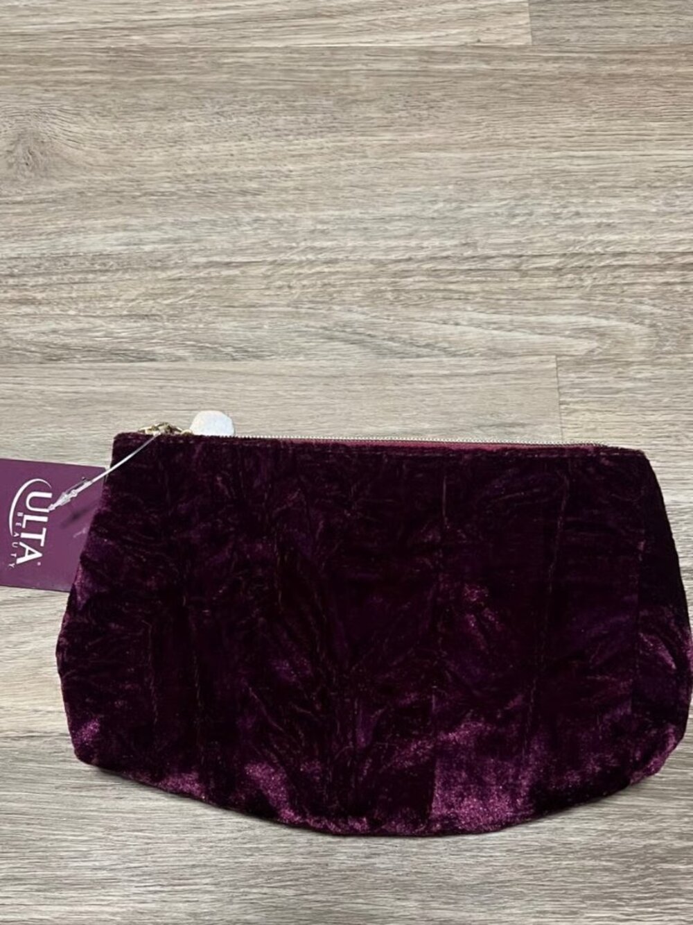 NEW *LIMITED EDITION* Ulta Beauty Velvet Velour Cosmetic Bag in Purple Plum